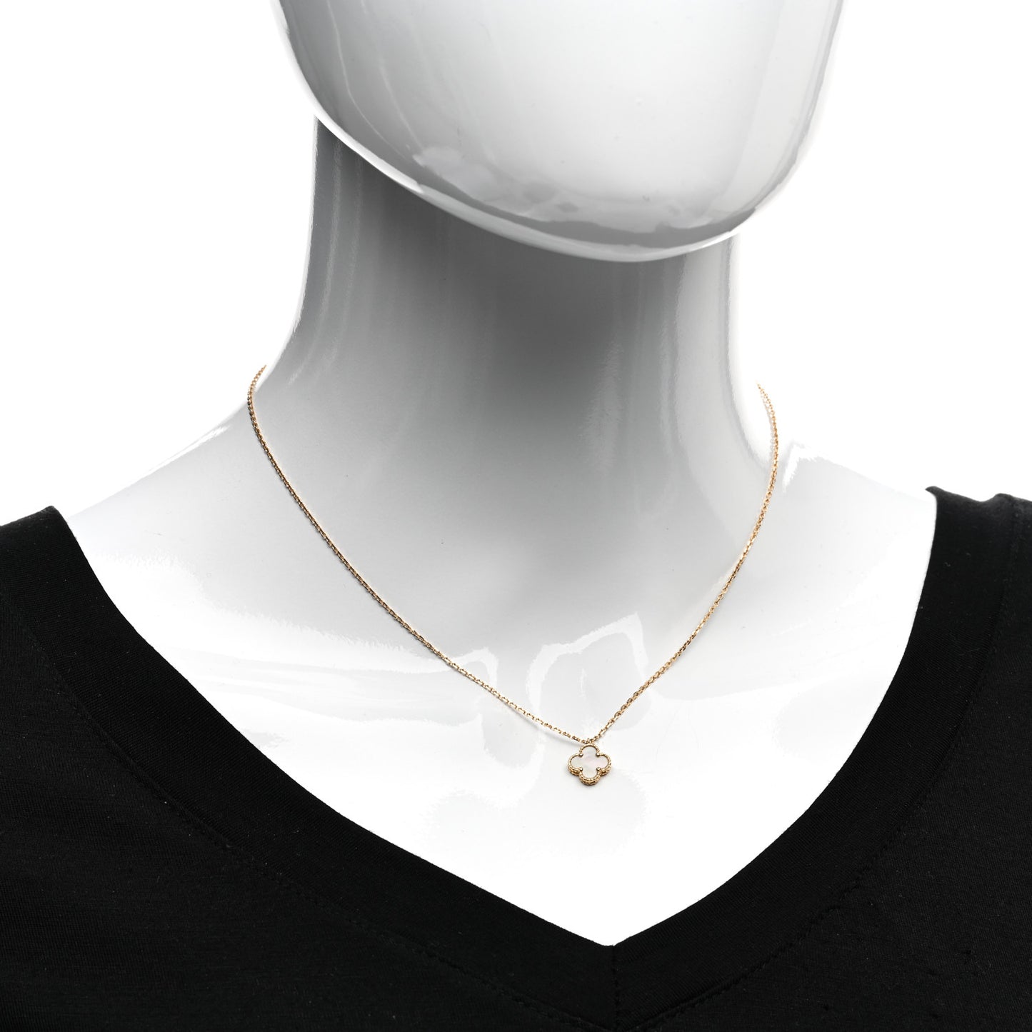 18K Yellow Gold Mother of Pearl Sweet Alhambra Pendant Necklace