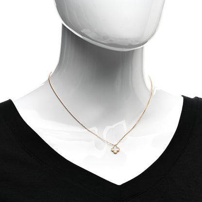 Van Cleef & Arpels 18K Yellow Gold Mother of Pearl Sweet Alhambra Pendant Necklace 2 of 6