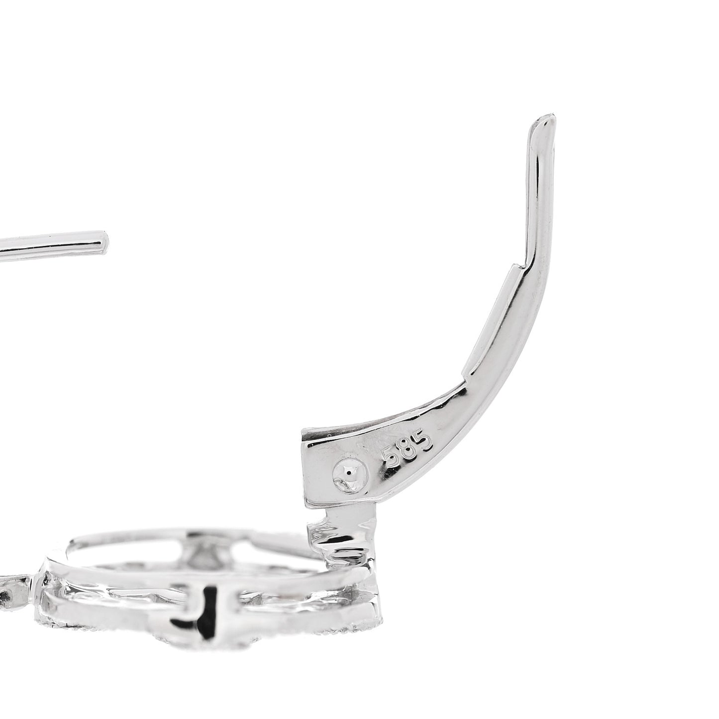 14K White Gold Diamond .30ctw Art Deco Drop Earrings