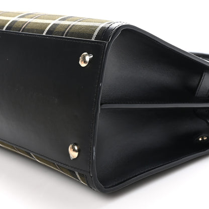 Burberry Wool Tartan Two Handle Title Bag Dark Green 9 of 9