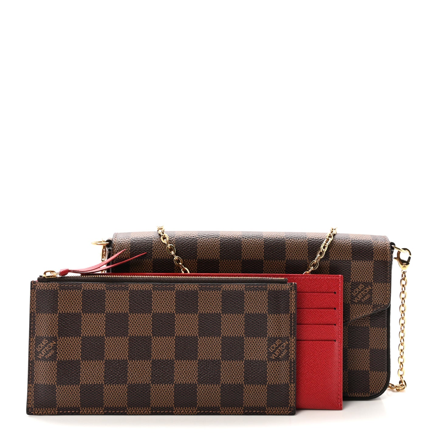 Damier Ebene Pochette Felicie Chain Wallet