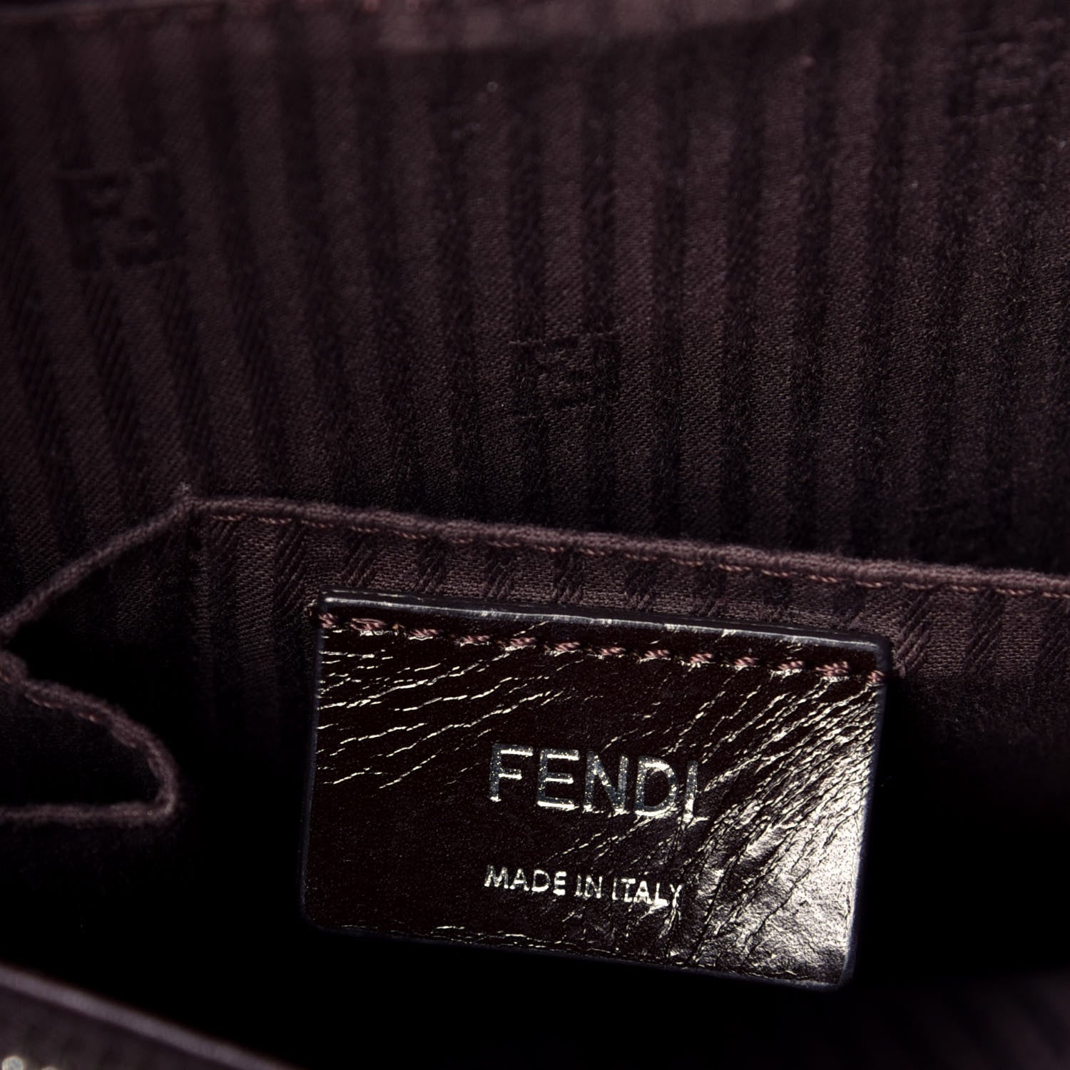 Fendi Vitello Elite Colorblock Regular 2Jours Tote Caffe Noir Bordeaux Glicine 7 of 11