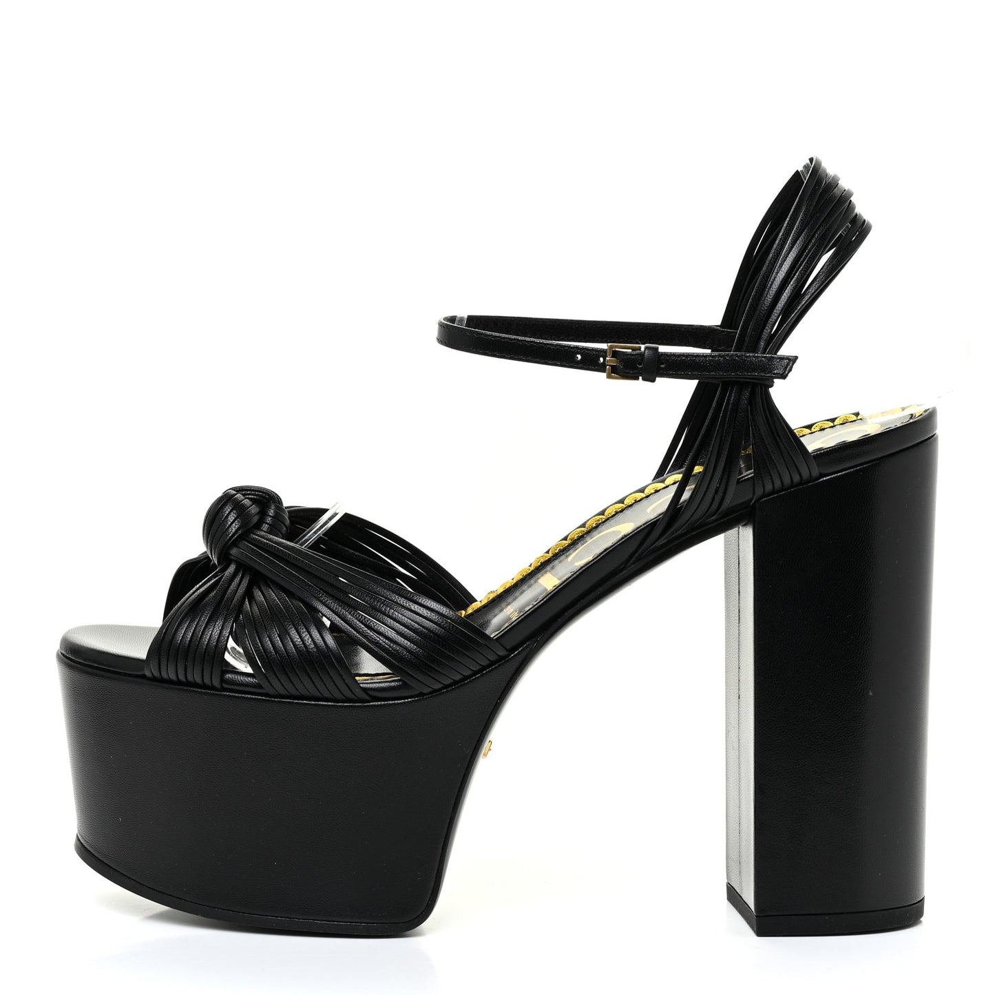 Malaga Kid Crawford Knotted Strap Platform Sandals 38.5 Black