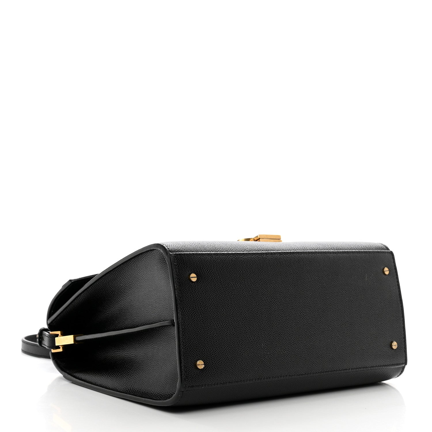 Saint Laurent Grain de Poudre Medium Classic Monogram Cassandra Top Handle Black Rouge Legion 4 of 10