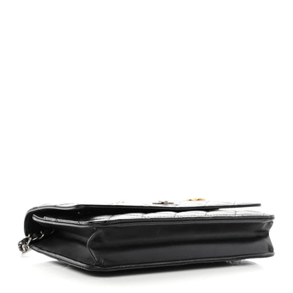 Chanel Aged Calfskin Quilted Lucky Charms 2.55 Reissue Wallet On Chain WOC Black 4 of 13