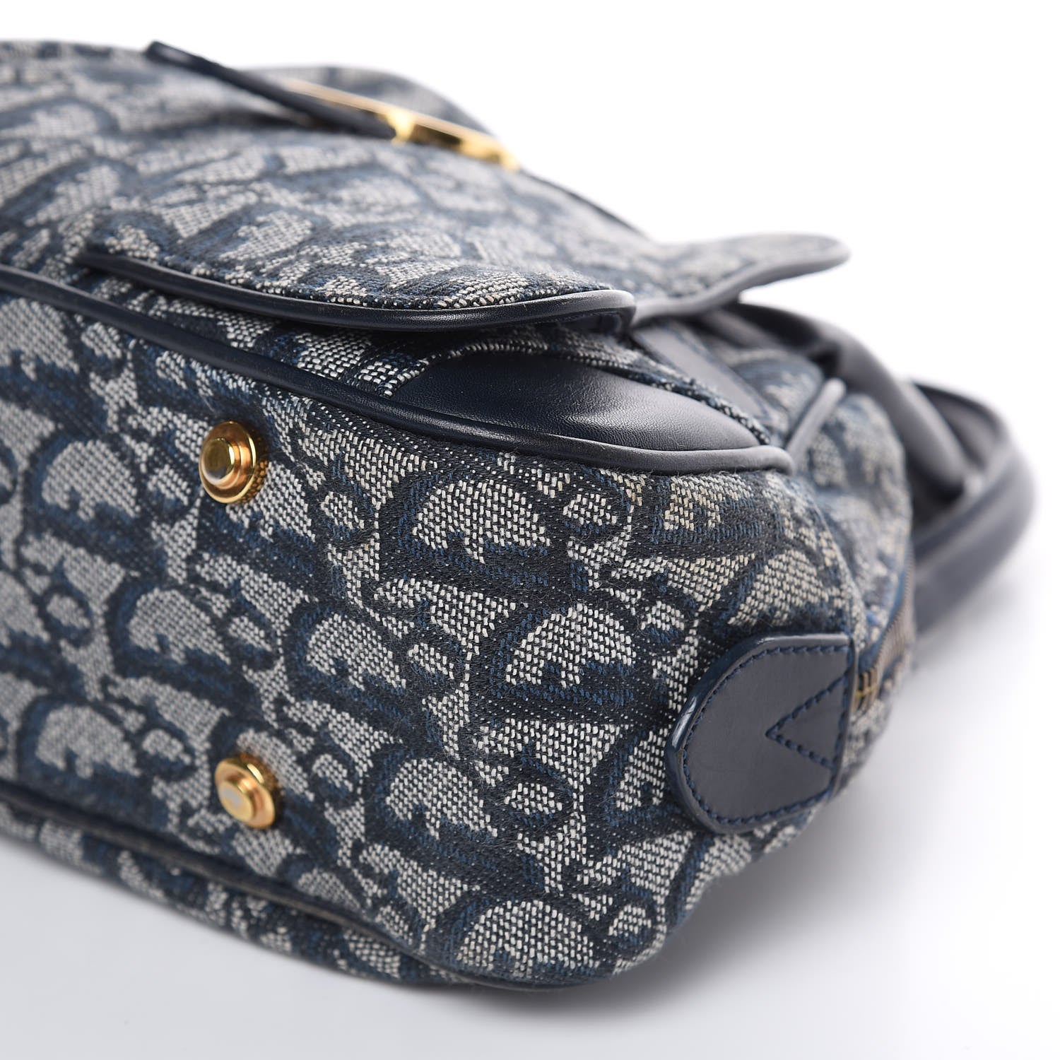Christian Dior Monogram Mini Saddle Bowler Navy 9 of 15