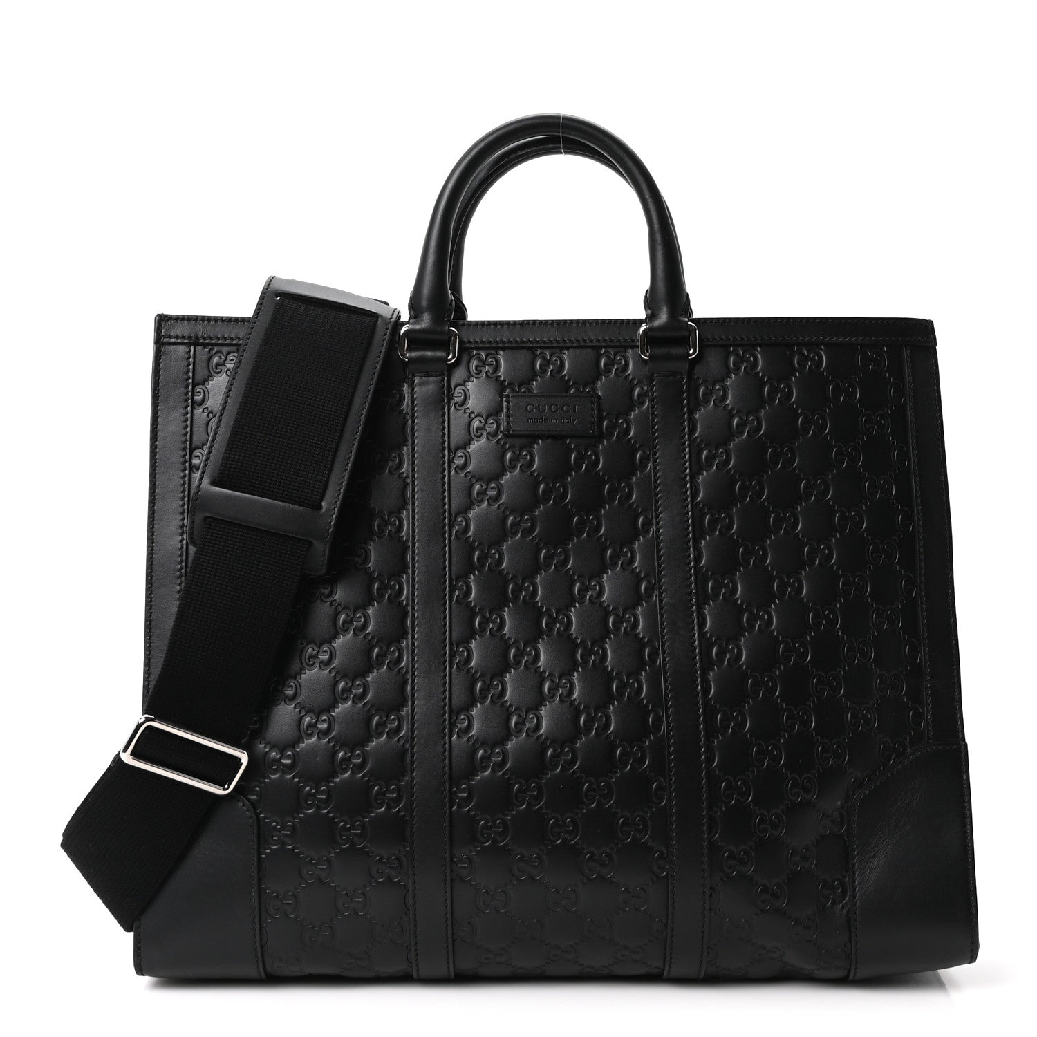 Gucci Guccissima Signature Briefcase Black 1 of 10