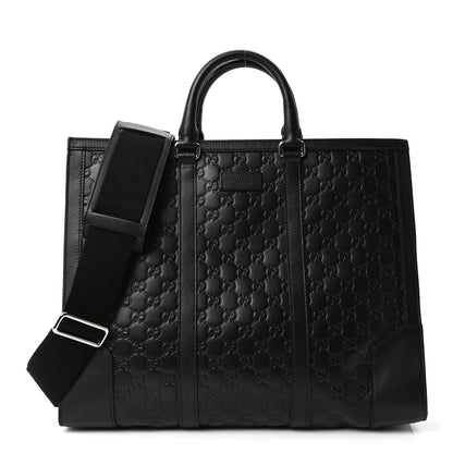 Gucci Guccissima Signature Briefcase Black 1 of 10
