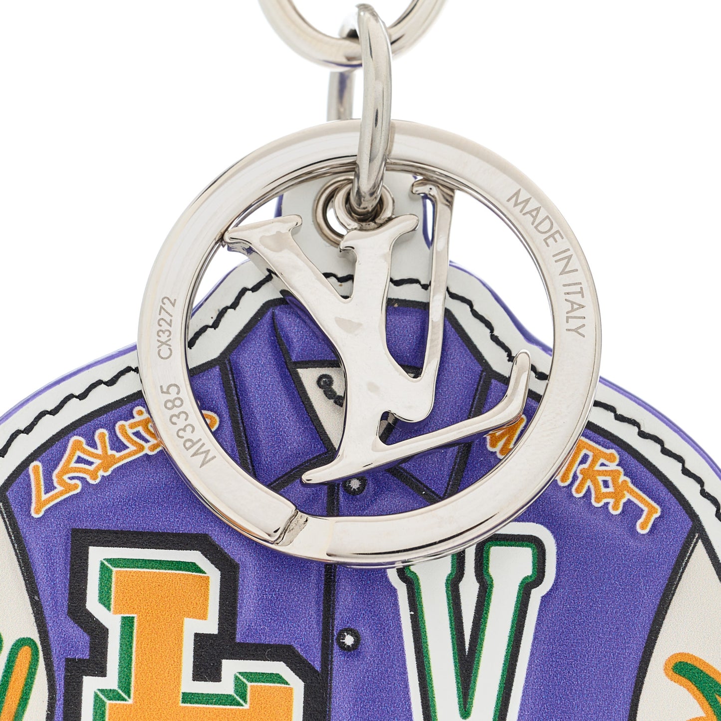 Calfskin LV Varsity Jacket Illustre Bag Charm Key Holder Multicolor
