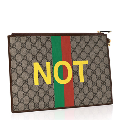 Gucci GG Supreme Monogram Fake/Not Interlocking G Documents Holder Beige Brown Sugar 3 of 9