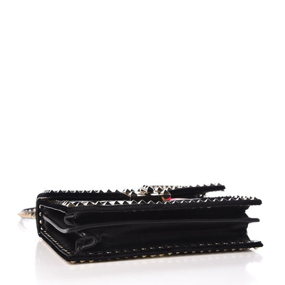 Valentino Garavani Velvet Butterfly Rockstud No Limit Shoulder Bag Black 4 of 6
