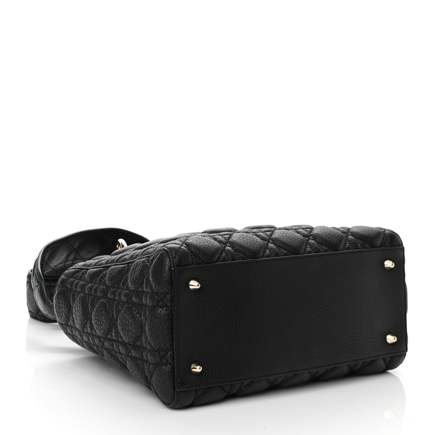 Grained Calfskin Cannage Medium Supple Lady Dior Black