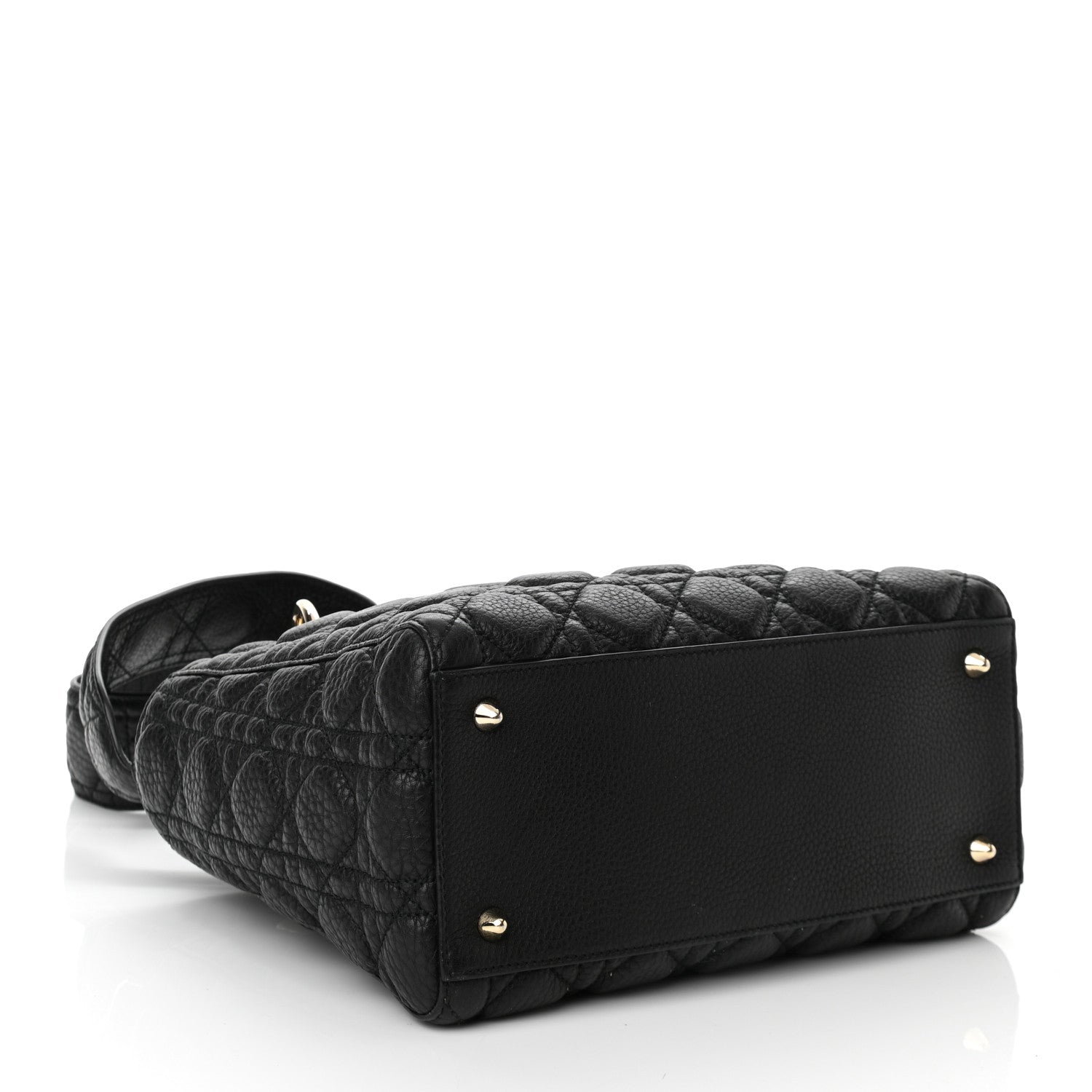 Christian Dior Grained Calfskin Cannage Medium Supple Lady Dior Black 4 of 9