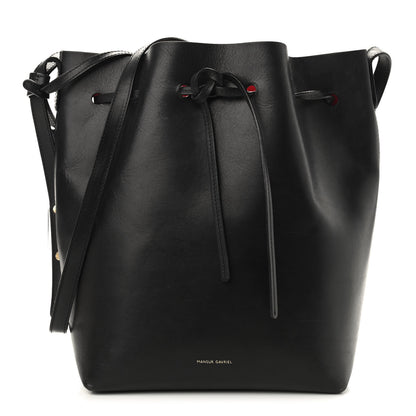 Mansur Gavriel Vegetable Tanned Calfskin Bucket Bag Black Flamma 2 of 11