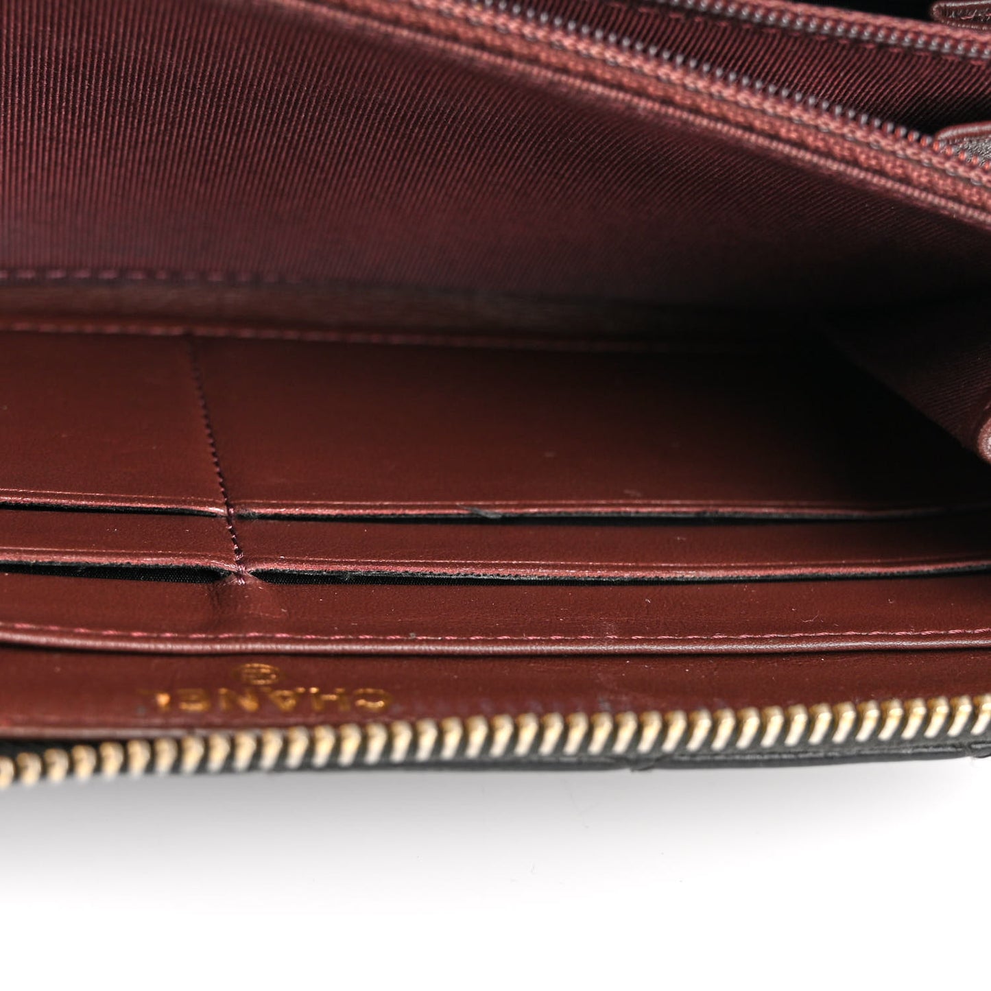 Caviar Quilted Large Gusset Zip Around Wallet Black