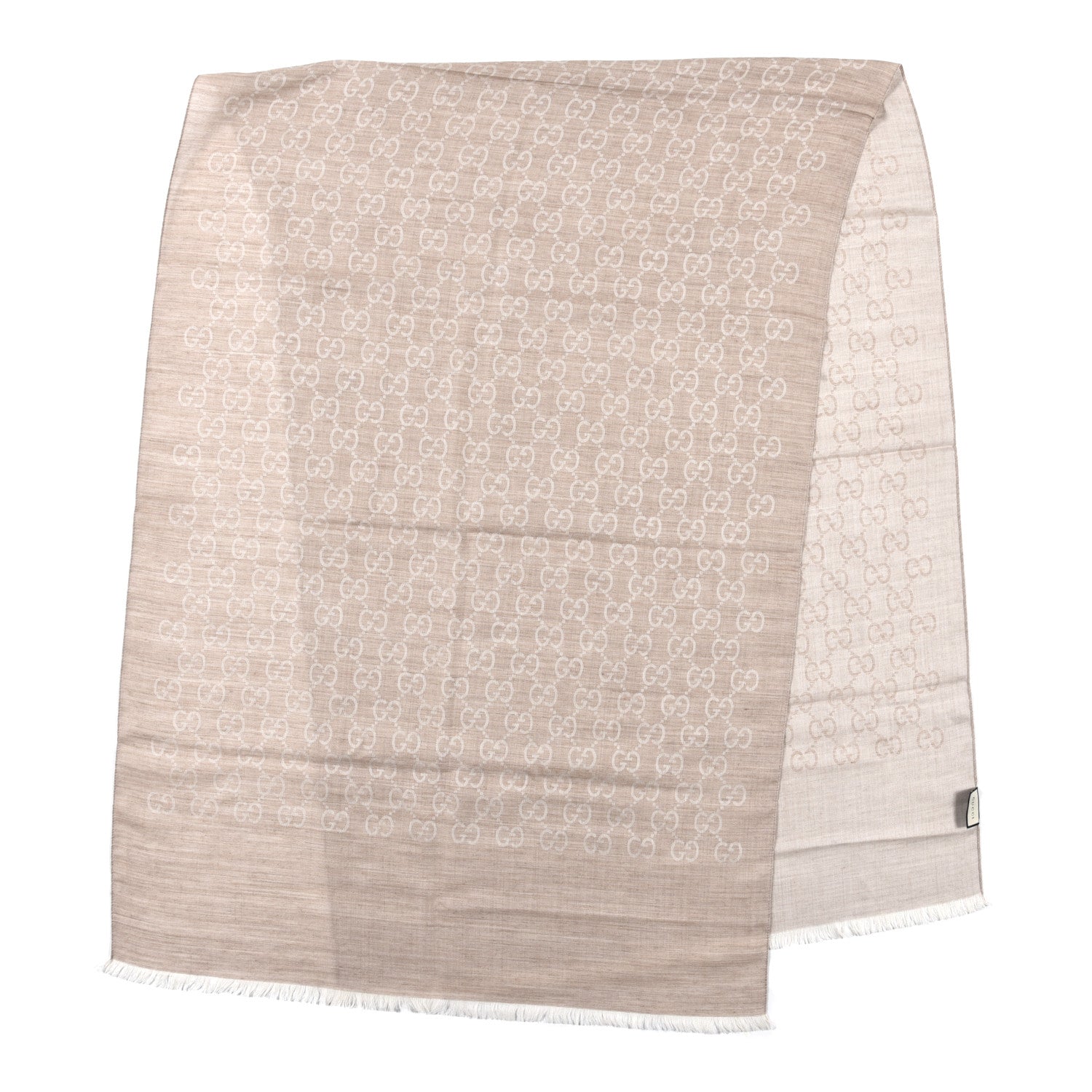 Gucci Wool Silk GG Monogram GGNat Scarf Sand 2 of 4