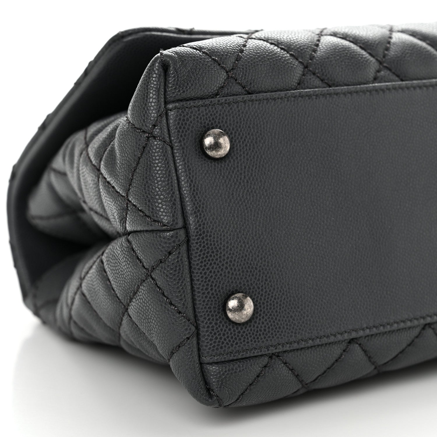 Chanel Caviar Quilted Small Coco Handle Flap Grey 9 of 10