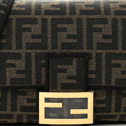 Fendi Fabric Jacquard FF 1974 Medium Baguette Tobacco Moro Black 8 of 10