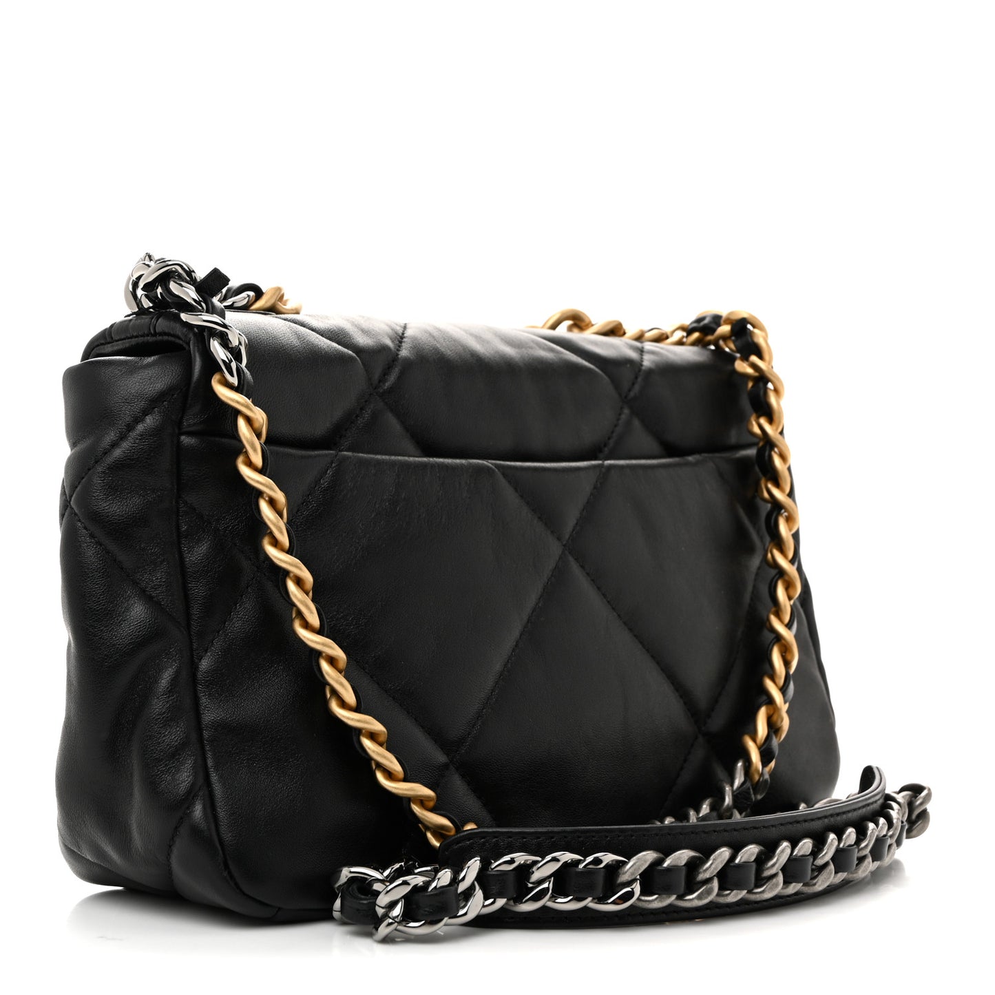 Lambskin Quilted Medium Chanel 19 Flap Black