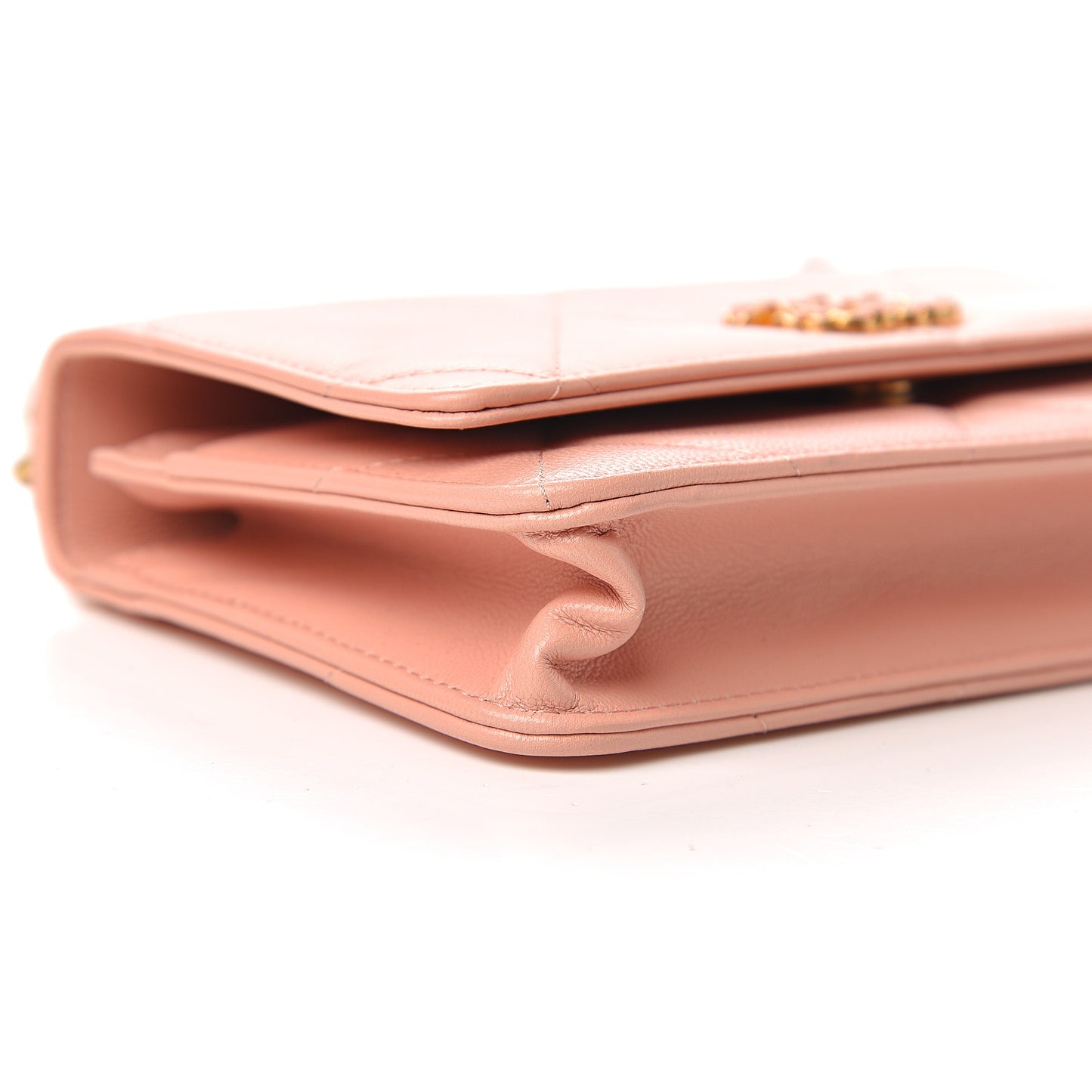 Goatskin Quilted 19 Wallet On Chain WOC Rose Clair