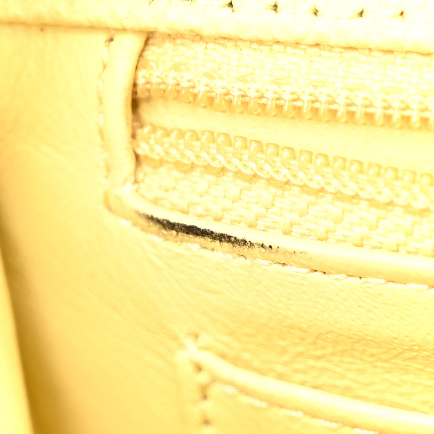 Caviar Quilted Mini Rectangular Flap Light Yellow