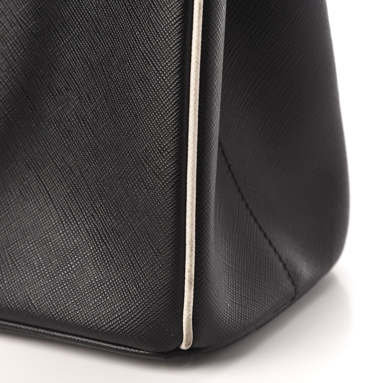 Prada Saffiano Mini Galleria Double Zip Tote Black Talco 10 of 12