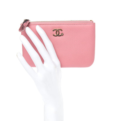 Chanel Goatskin Small CC Clover Cosmetic Case Pink 2 of 9