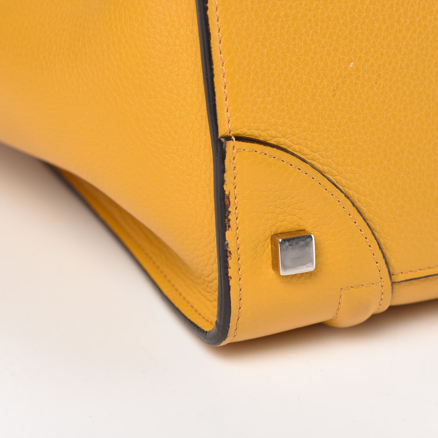 Celine Drummed Calfskin Mini Luggage Ocre 12 of 23