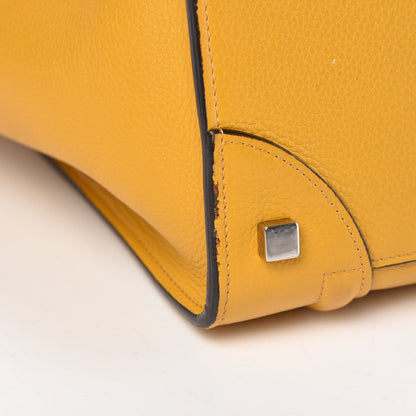 Celine Drummed Calfskin Mini Luggage Ocre 12 of 23