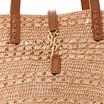 Saint Laurent Raffia Calfskin Small Panier Tote Naturel 8 of 10