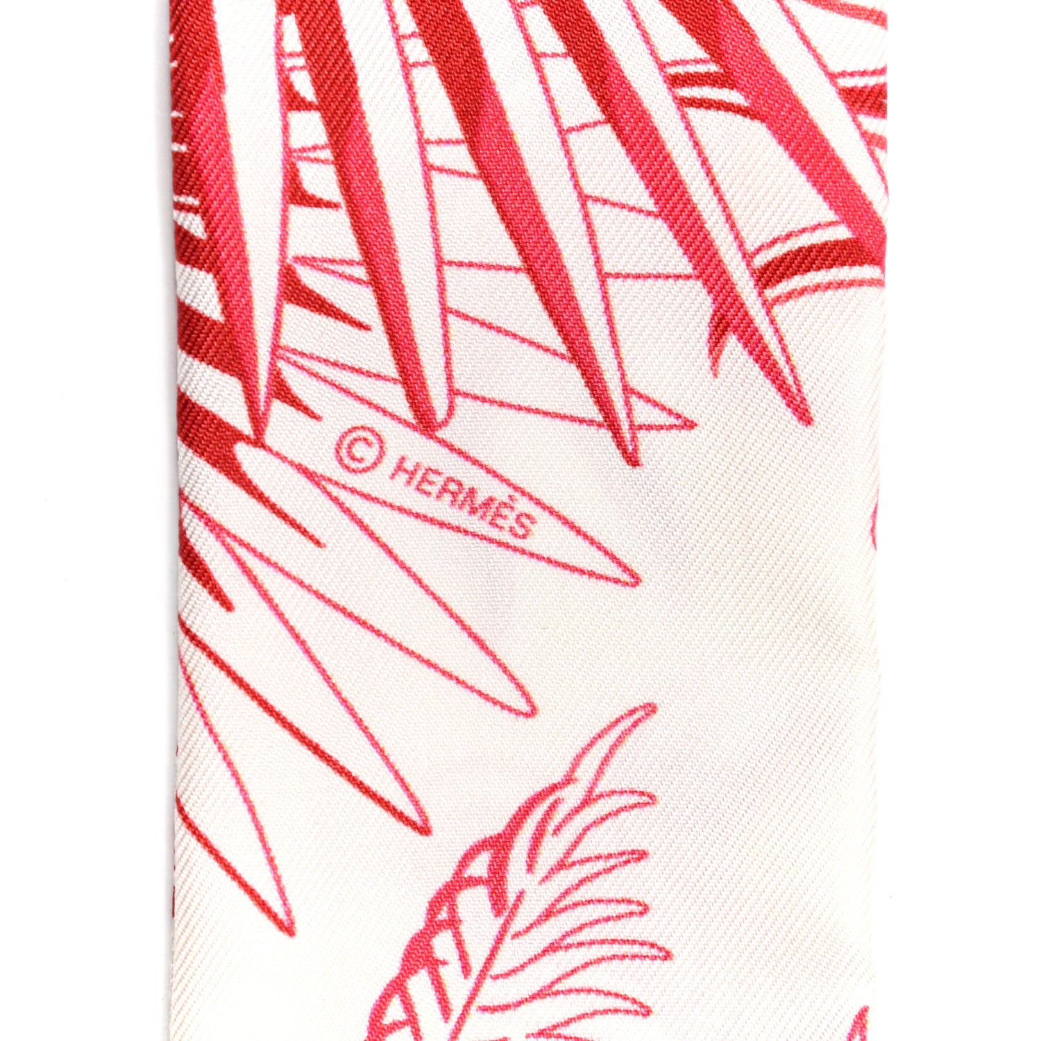 Hermes Silk Mythiques Phoenix Coloriages Twilly Blanc Corail Blue Jean 3 of 3