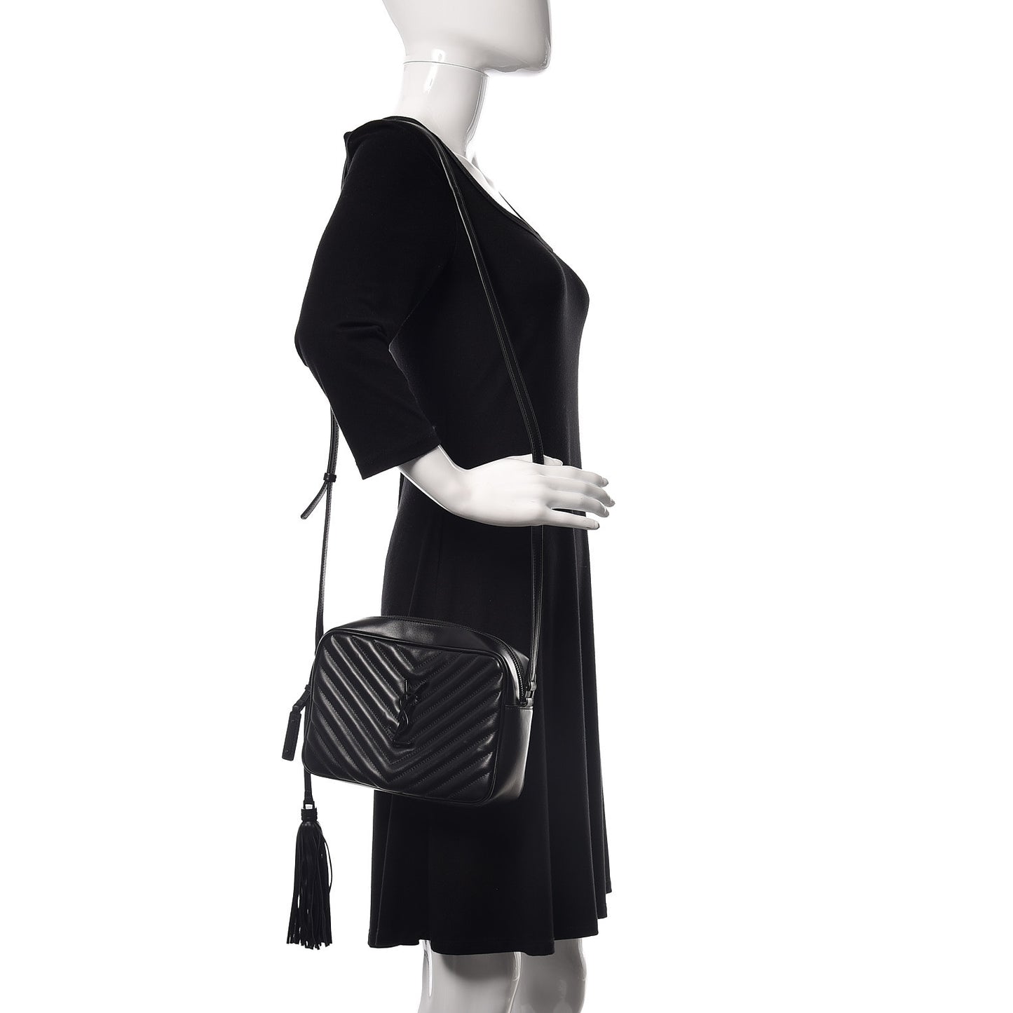 Calfskin Matelasse Monogram Lou Camera Bag Black