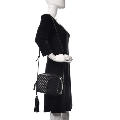 Saint Laurent Calfskin Matelasse Monogram Lou Camera Bag Black 2 of 11