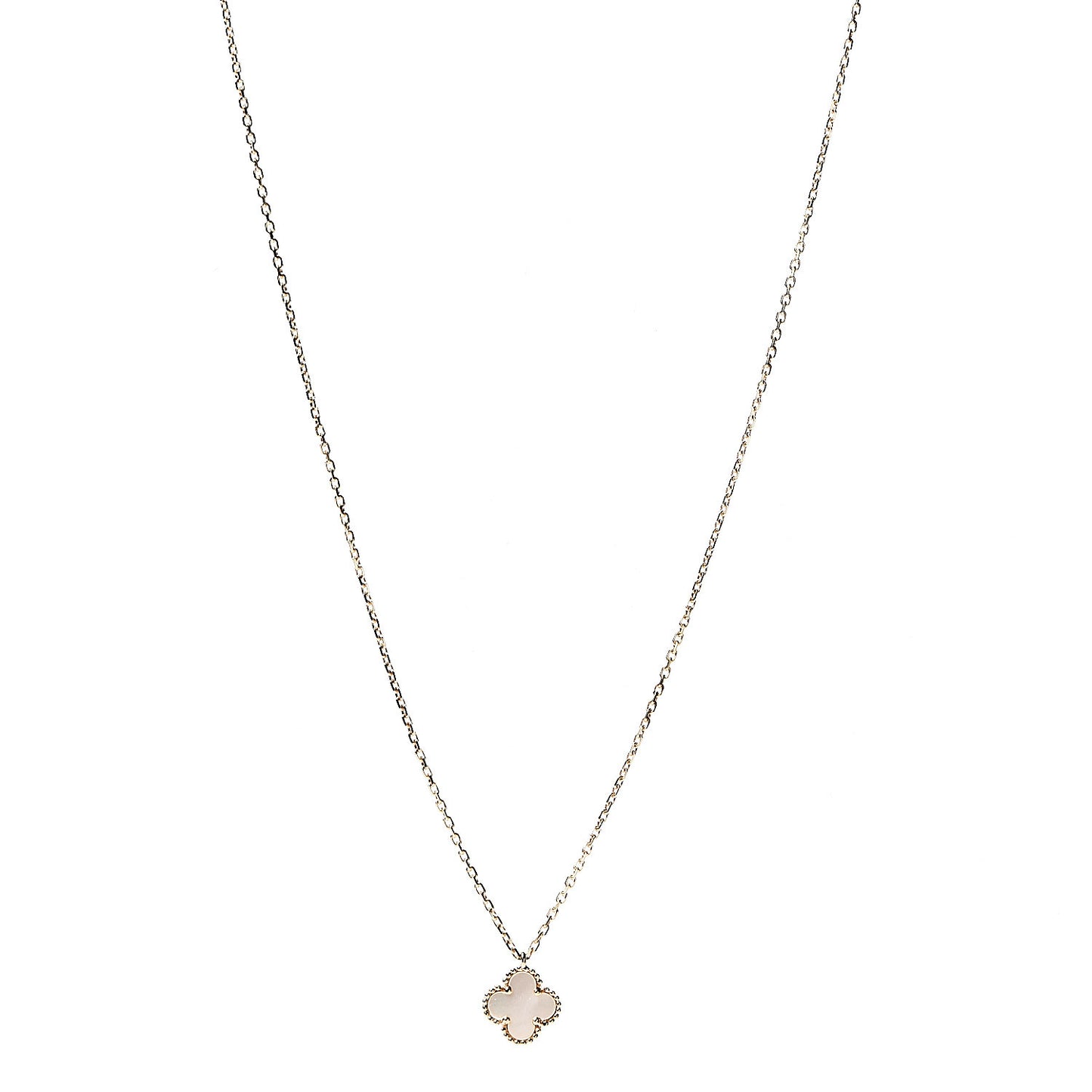 18K Yellow Gold Mother of Pearl Sweet Alhambra Pendant Necklace
