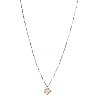 Van Cleef & Arpels 18K Yellow Gold Mother of Pearl Sweet Alhambra Pendant Necklace 1 of 6