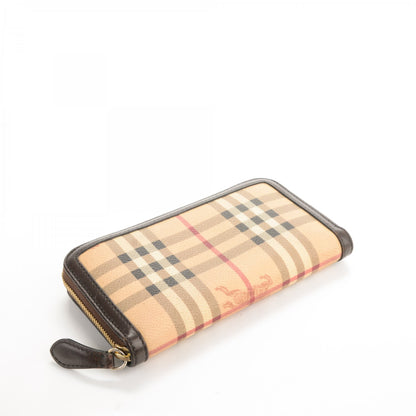 Burberry Haymarket Check Large Ziggy Zip Around Wallet Chocolate 4 of 7