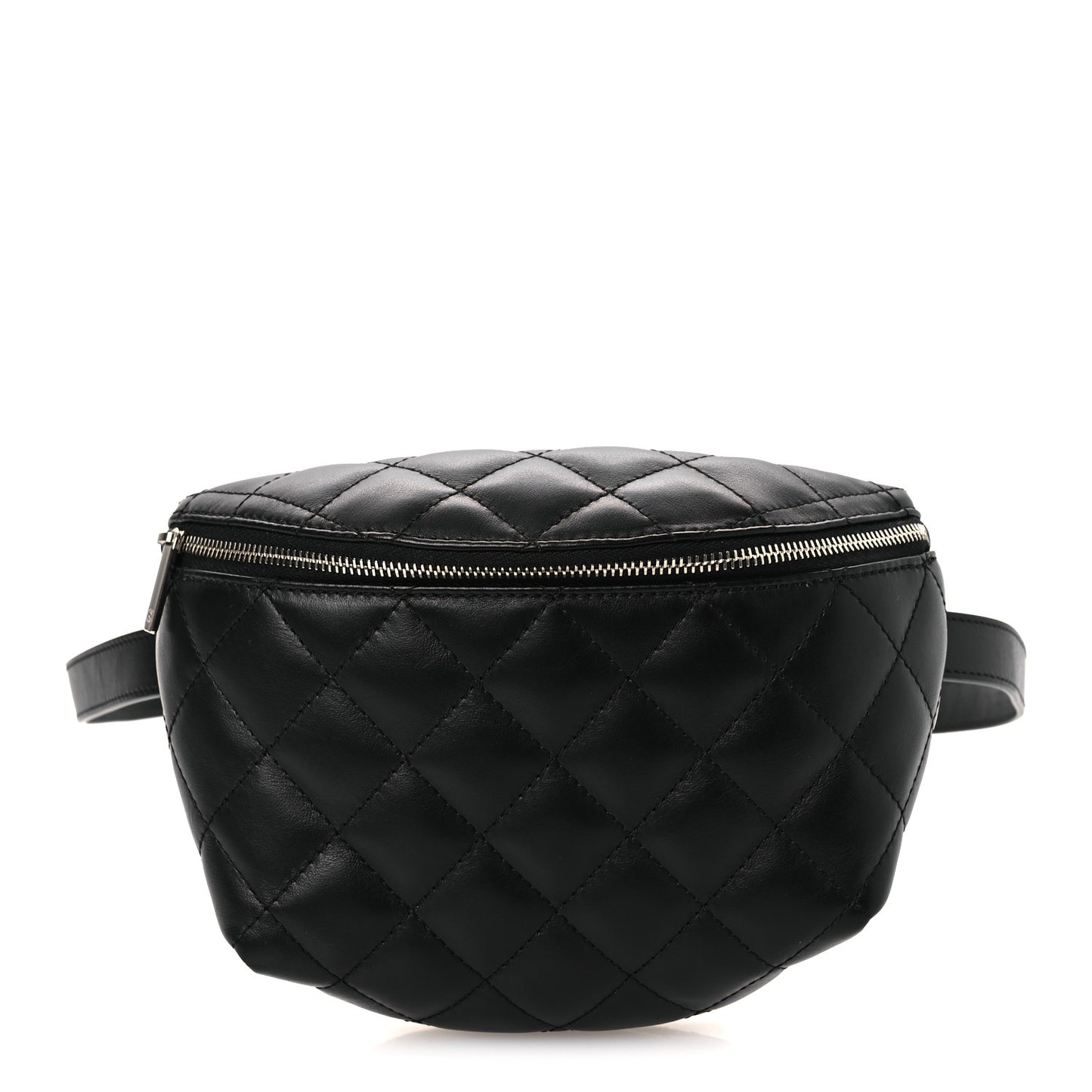 Calfskin Quilted Uniform Waist Belt Bag Black