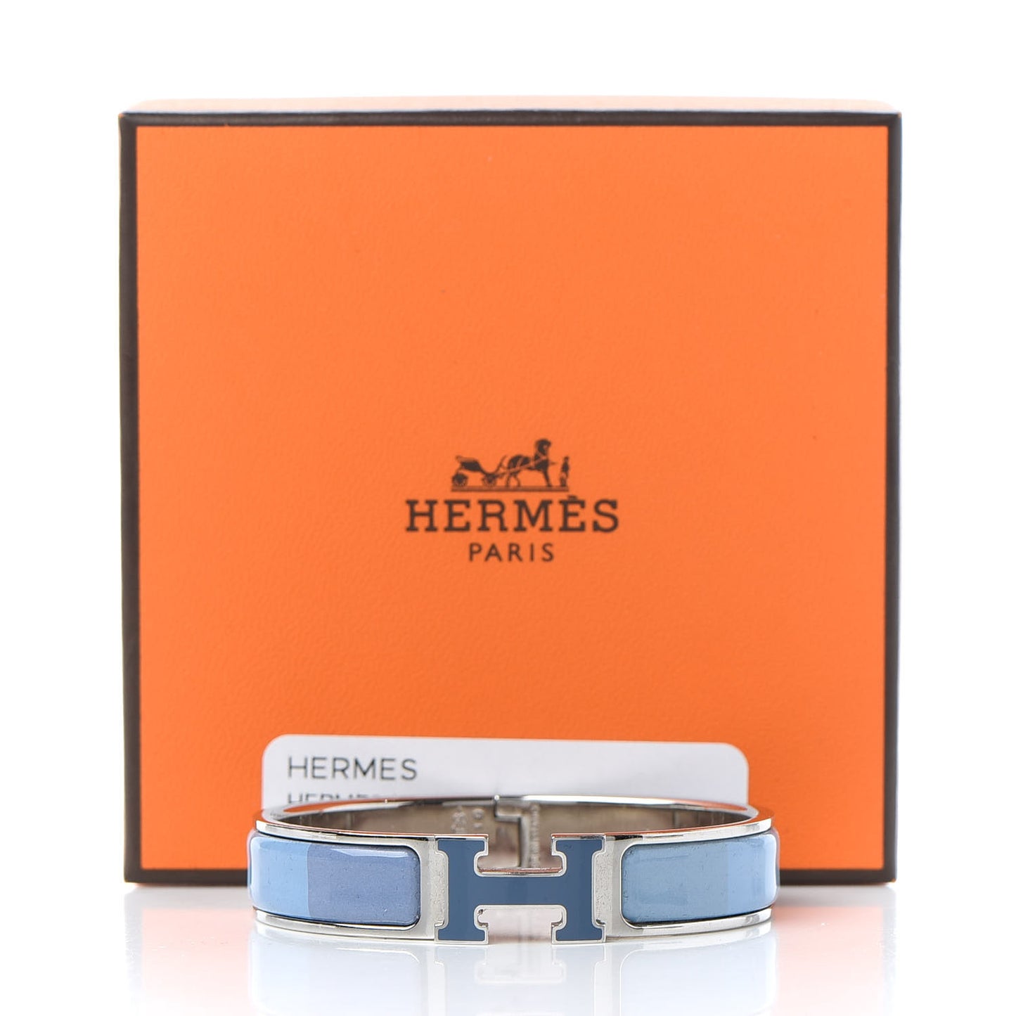 Enamel Narrow Clic Clac H Rainbow Bracelet PM Rainbow Bleu