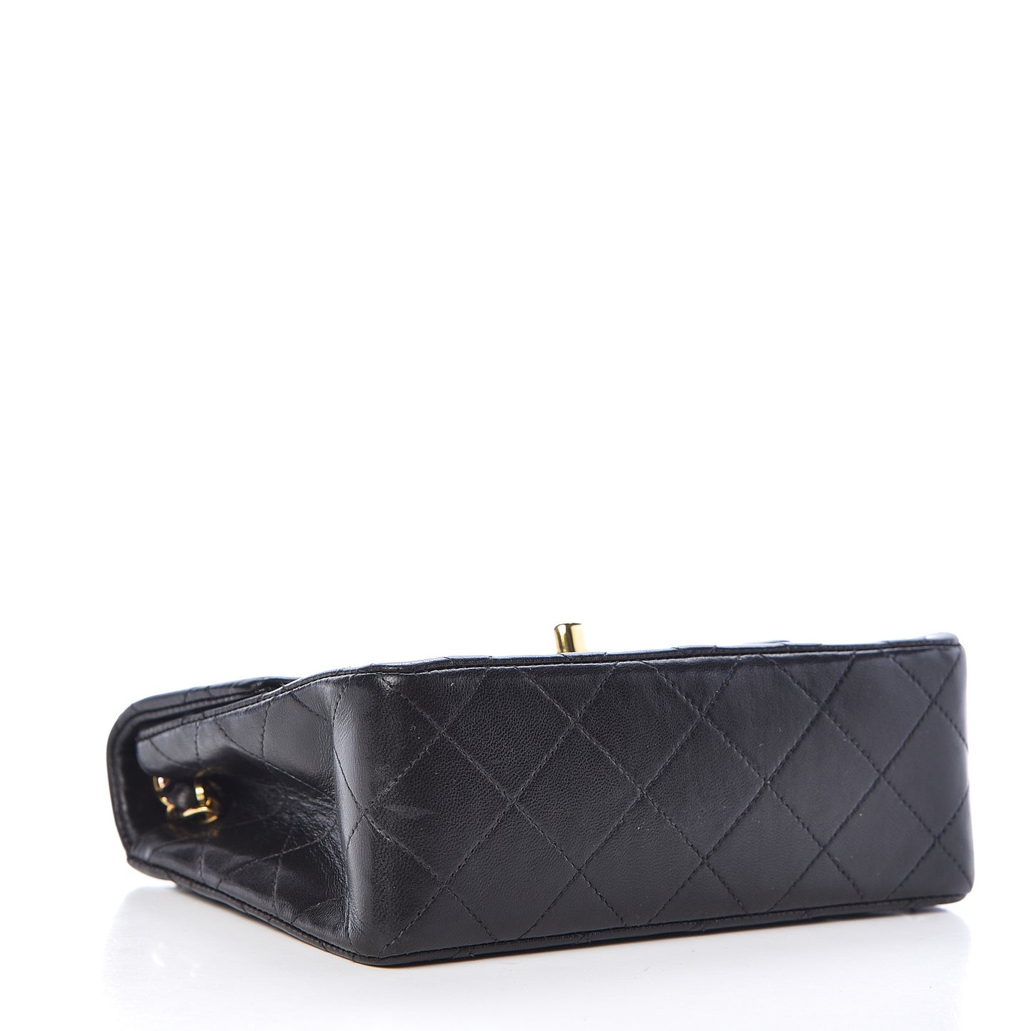 Lambskin Quilted Mini Square Flap Black