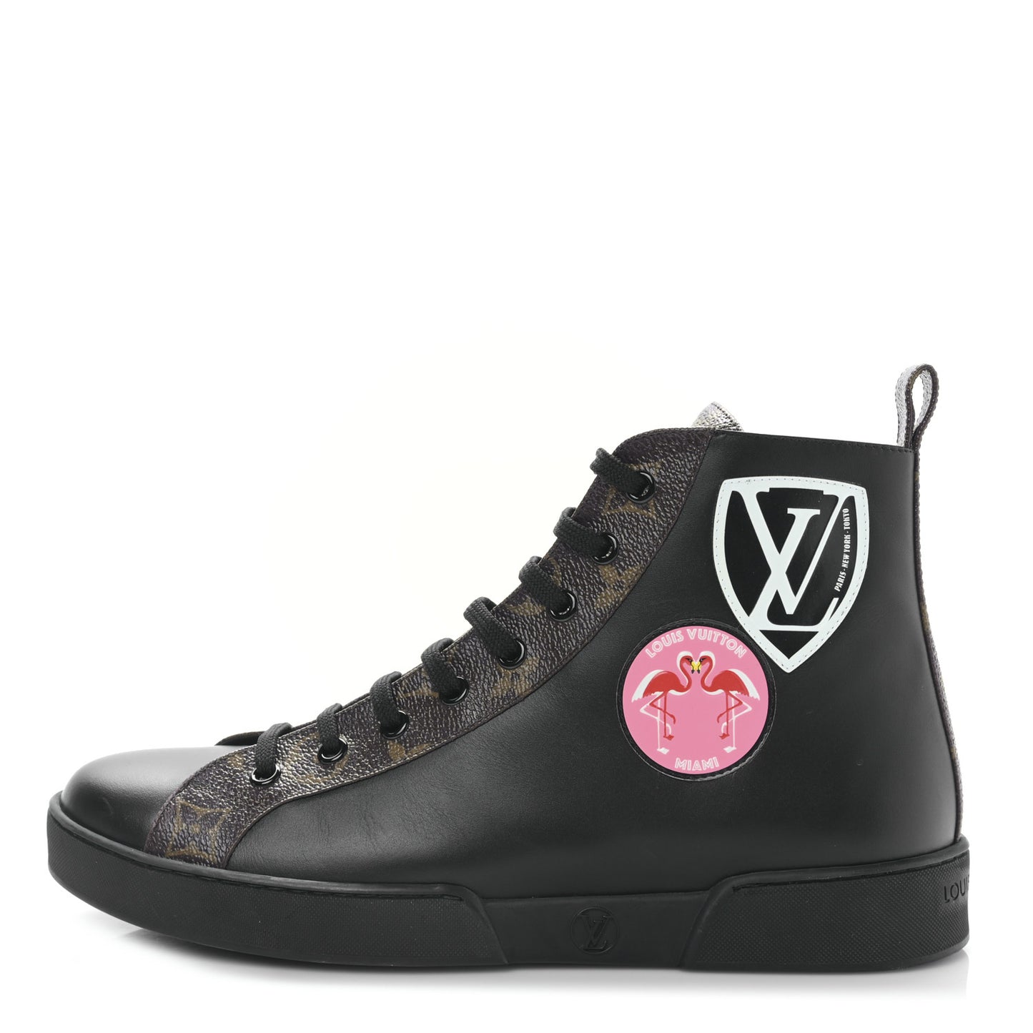 Calfskin Monogram Checkpoint Sneaker Boot 38.5 Black