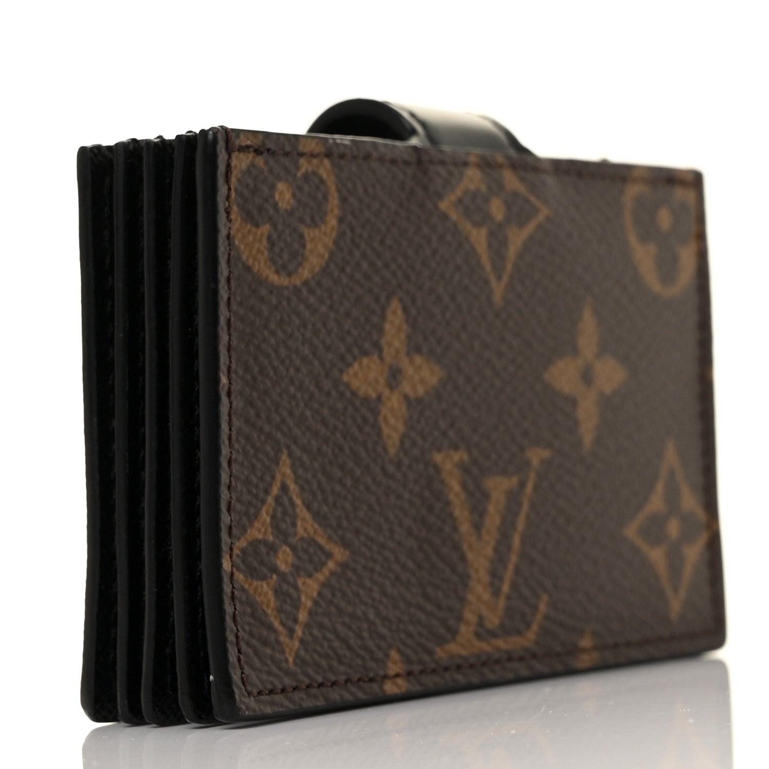 Louis Vuitton Monogram Gusset Card Holder Black 3 of 8