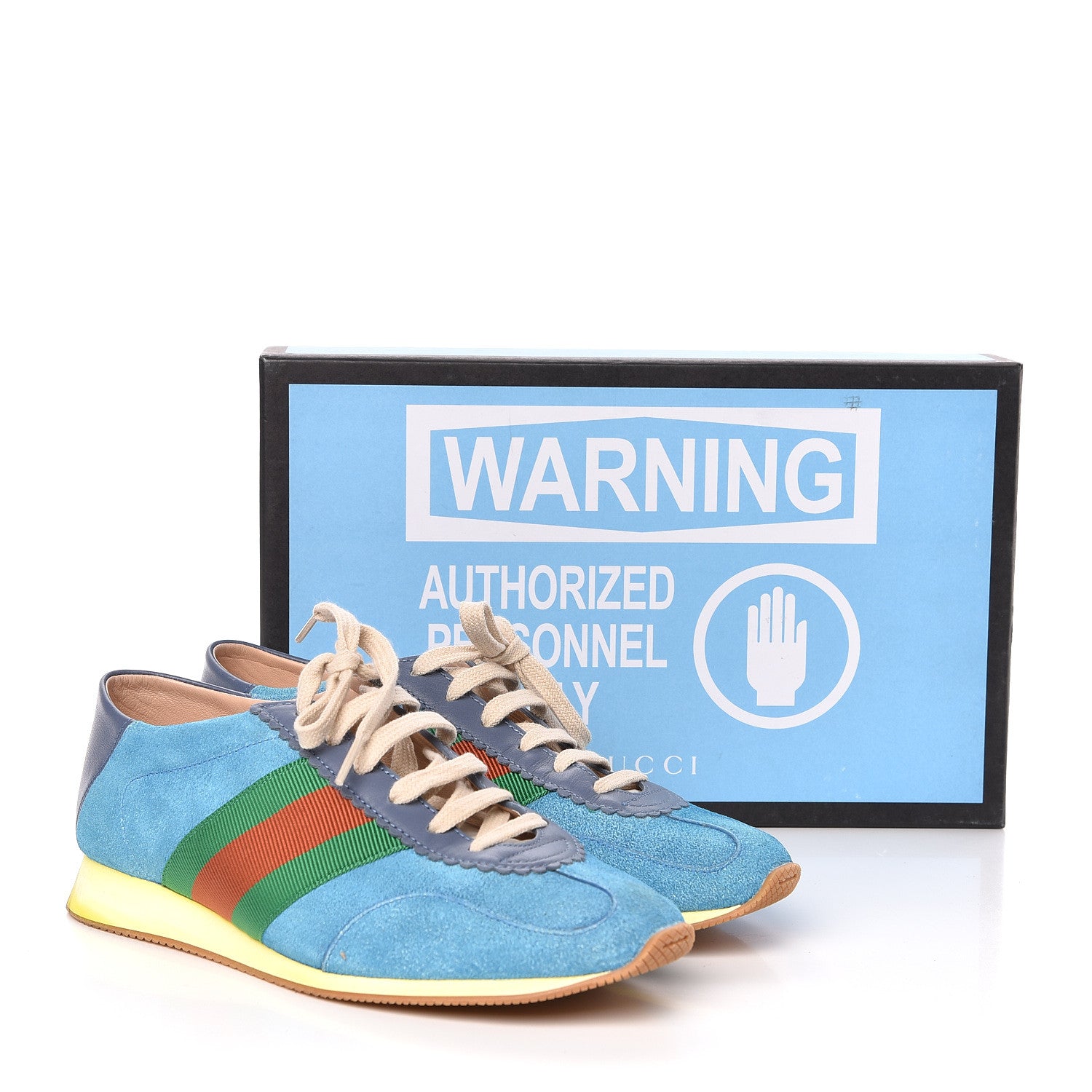 Gucci Suede Web Womens Rocket Sneakers 38 Bright Splash Thunder 9 of 9