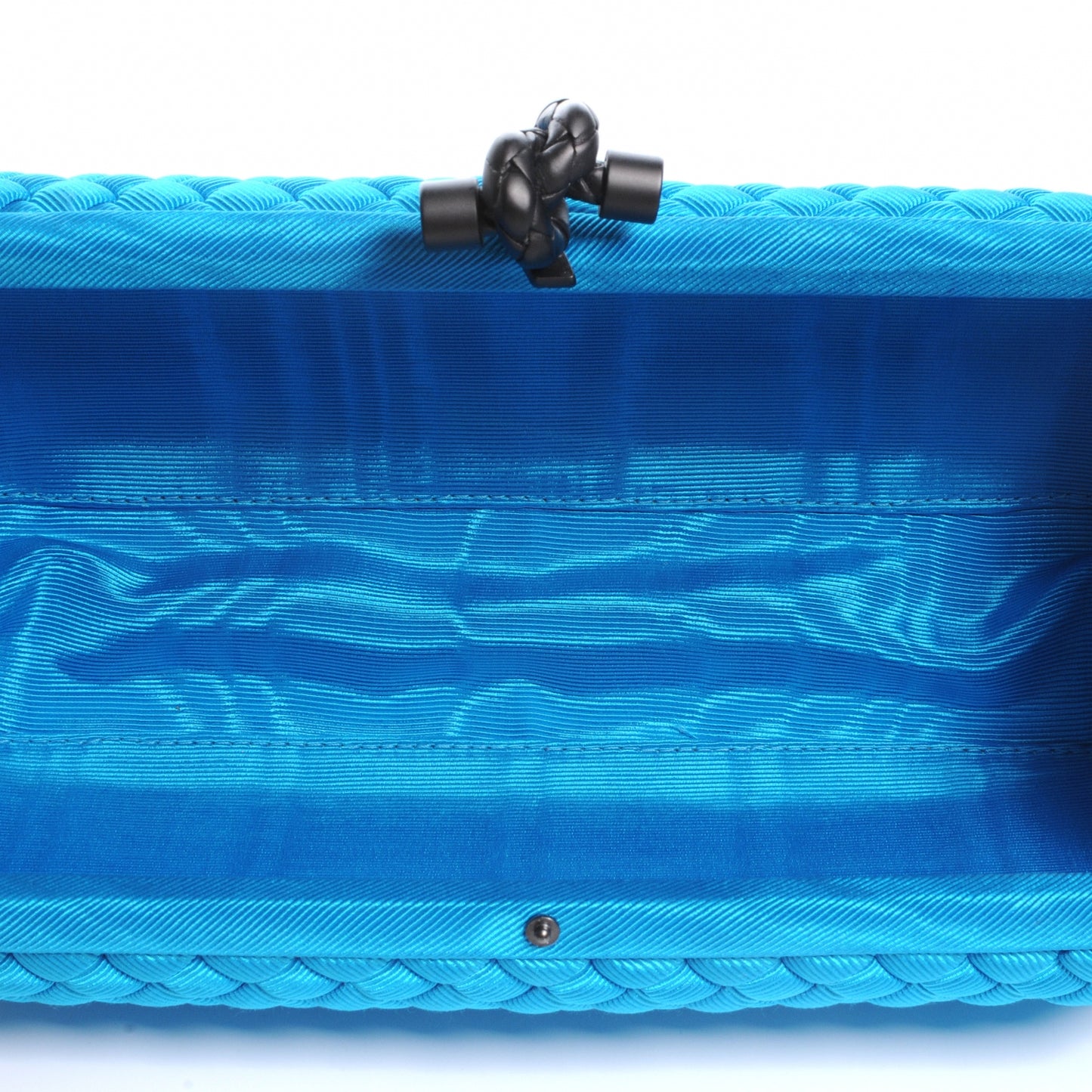 Silk Moire Knot Clutch Turquoise