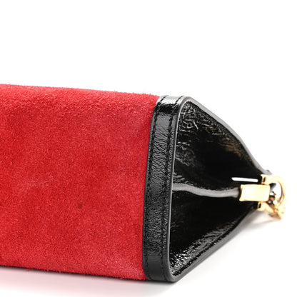Gucci Suede Patent Web Medium Ophidia Chain Shoulder Bag Hibiscus Red Black 12 of 12