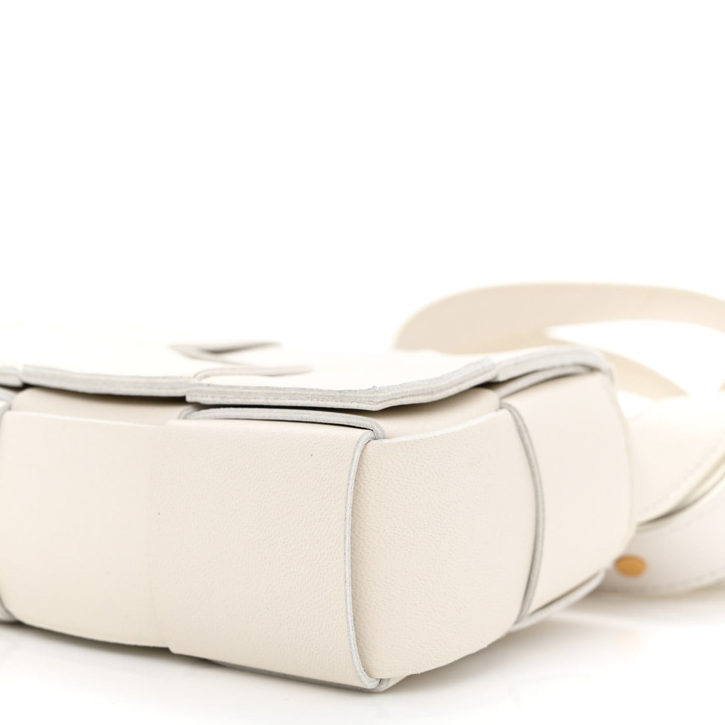 Lambskin Maxi Intrecciato Extra Mini Cassette Crossbody Bag White