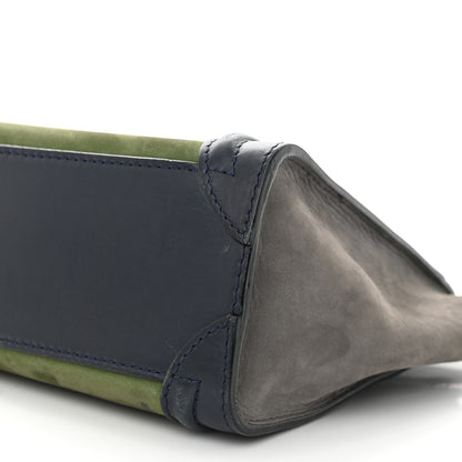 Celine Nubuck Smooth Calfskin Nano Tri-Color Luggage Green 9 of 10