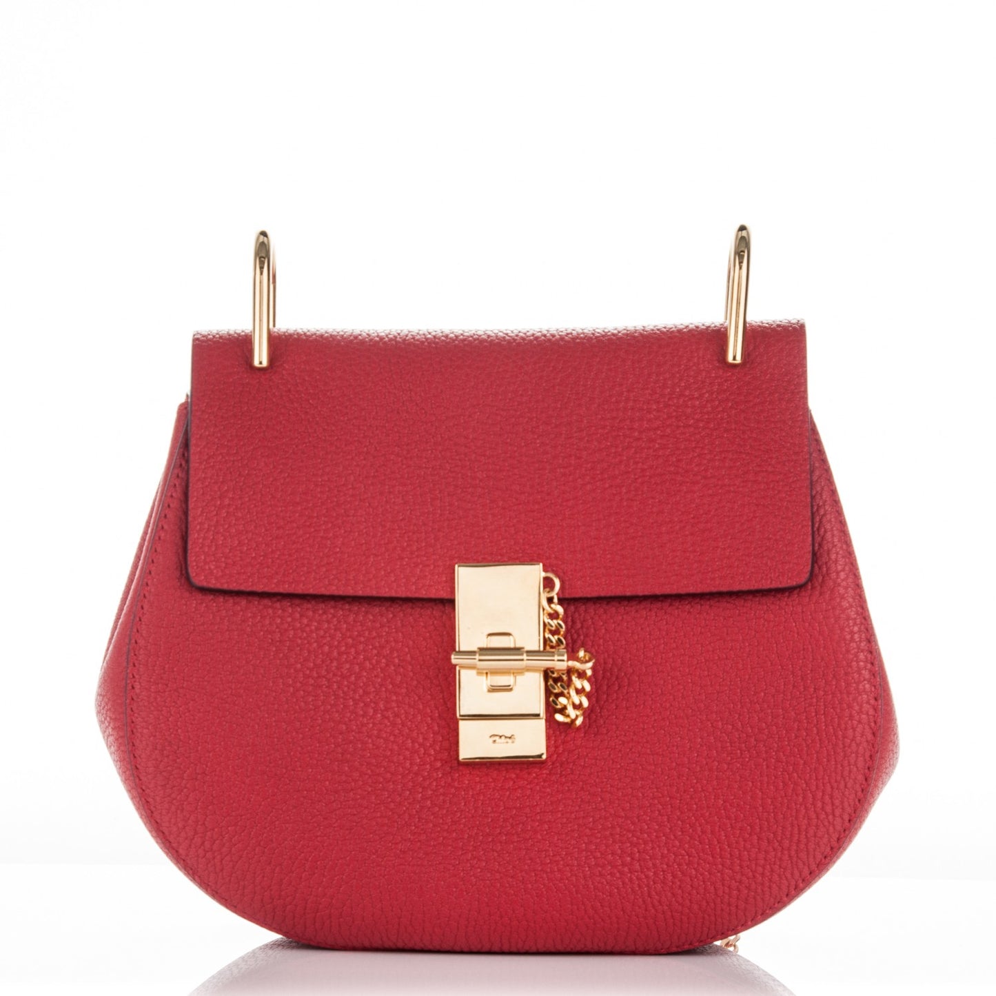 Grained Lambskin Drew Shoulder Bag Plaid Red