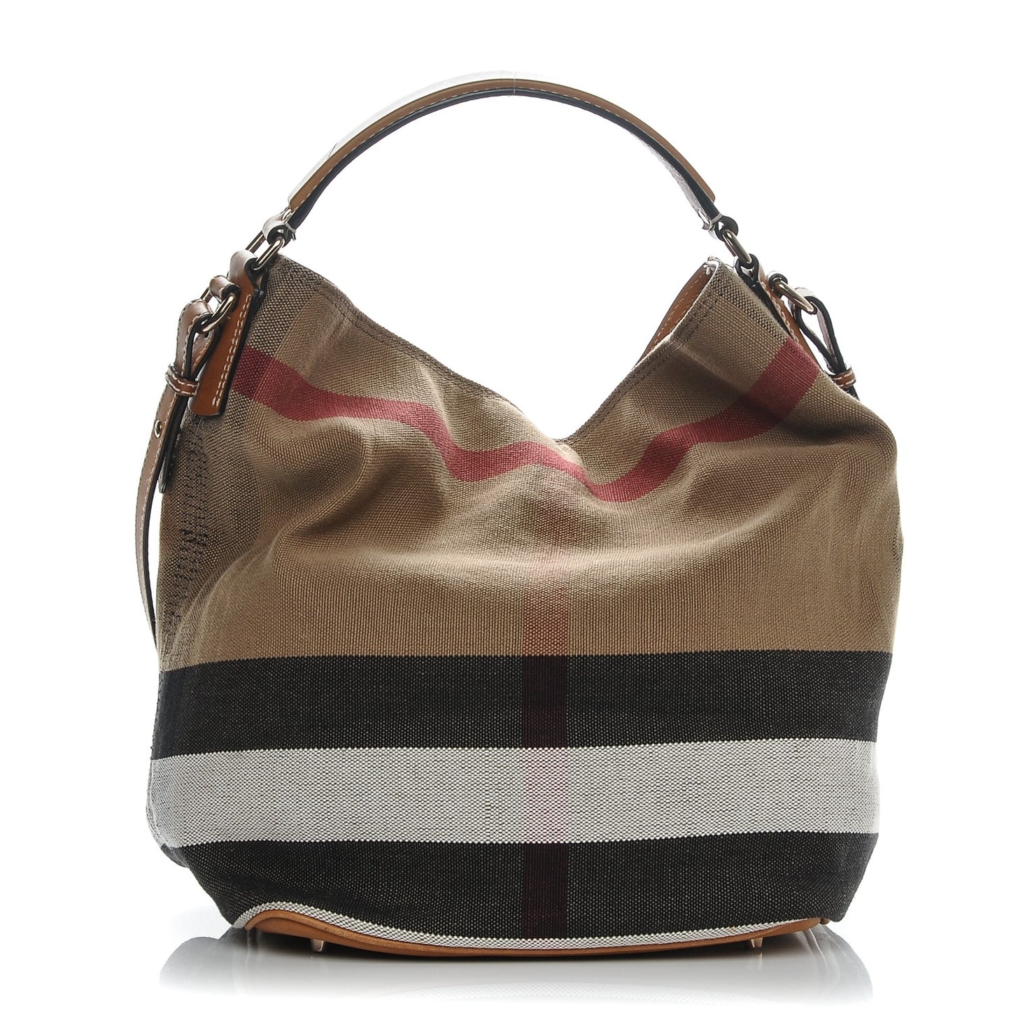 Canvas Mega Check Medium Susanna Hobo Saddle Brown
