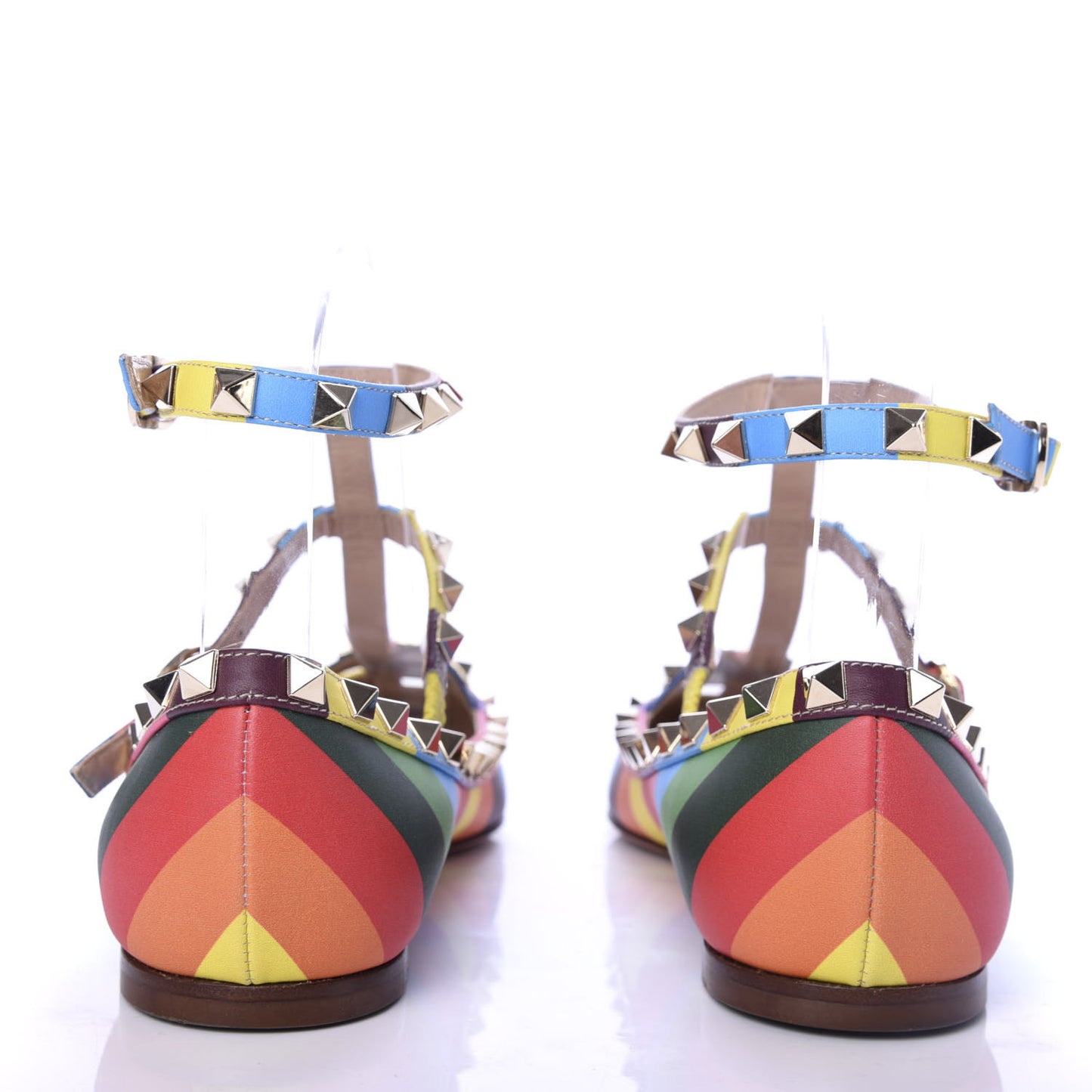 Calfskin 1973 Rockstud Cage Ballerina Flats 36.5 Multicolor
