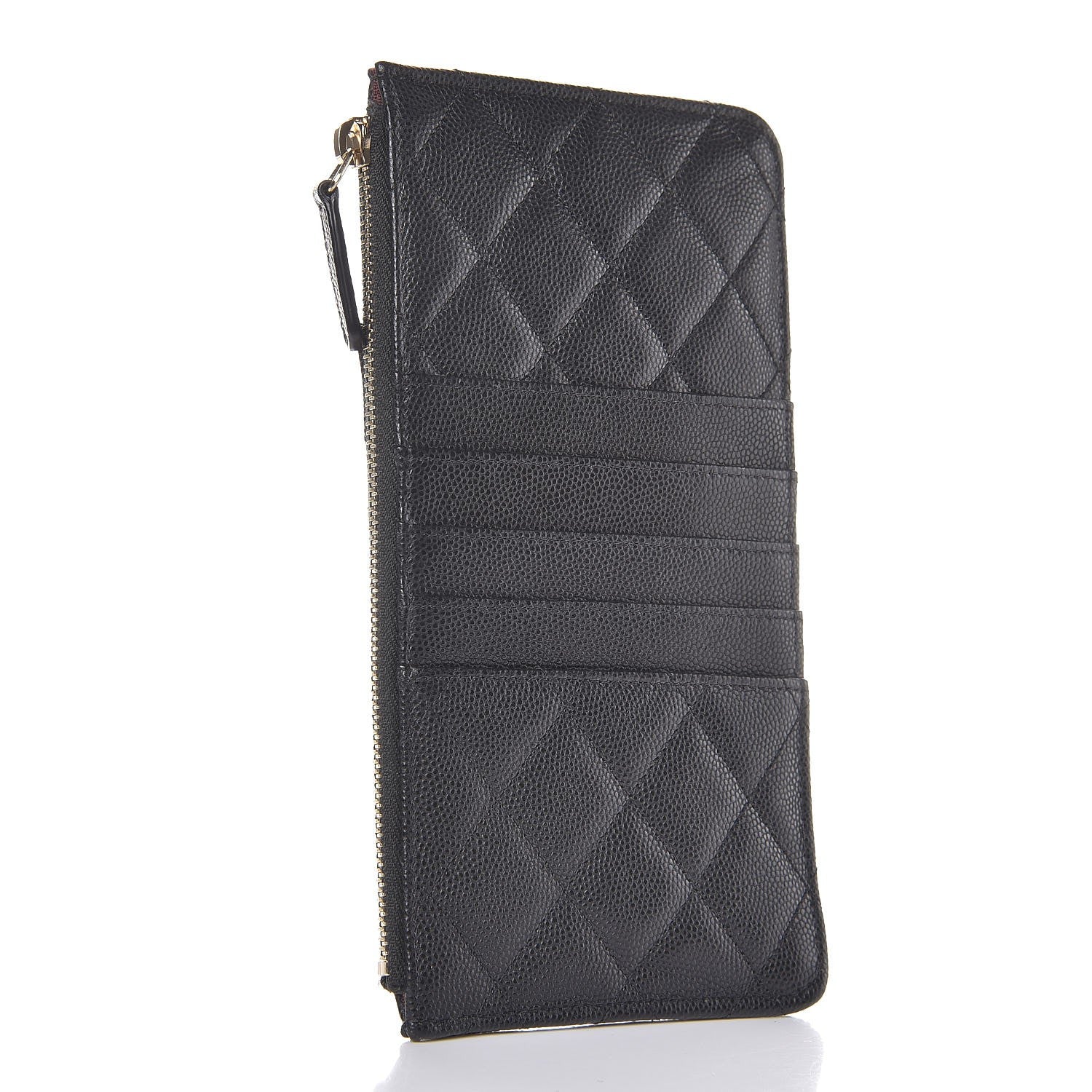 Chanel Caviar Quilted Classic Flat Wallet Pouch Black 3 of 7
